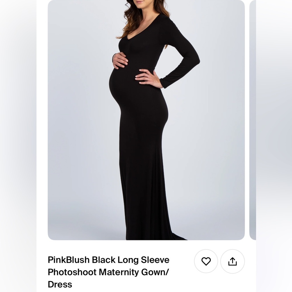BRAND NEW Pinkblush Black Long Sleeve Maternity Gown
